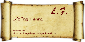 Láng Fanni névjegykártya
