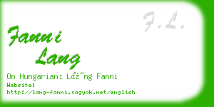 fanni lang business card